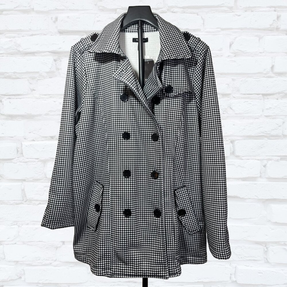 NWT Torrid Houndstooth Double Breasted Coat Size 1